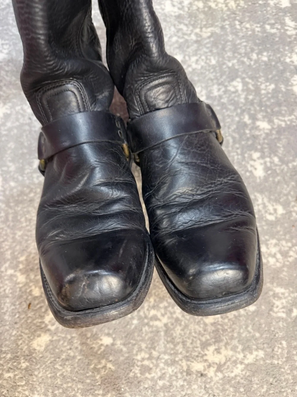 Frye Black Leather Harness Ring Boots - Picture 4 of 6